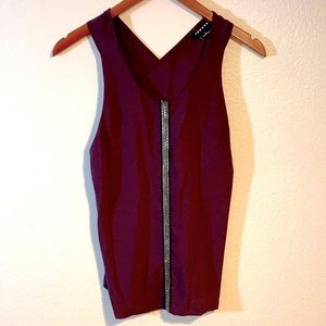 Trouvé beautiful eggplant beaded tank top Medium